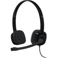 Logitech Stereo H151 Wired Headset - Premium Sound Quality, Comfortable Fit, Stylish Black Design
